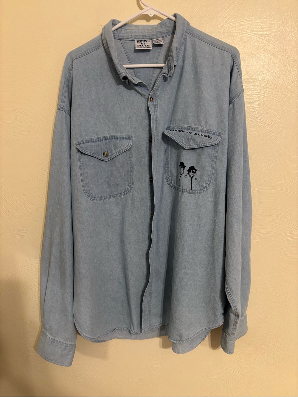 Vintage House of Blues Chicago Blues Brothers Denim Chambray Shirt XXL